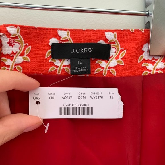 J. Crew Stretch grasscloth mini skirt in classic block print (NWT) - Picture 4 of 4